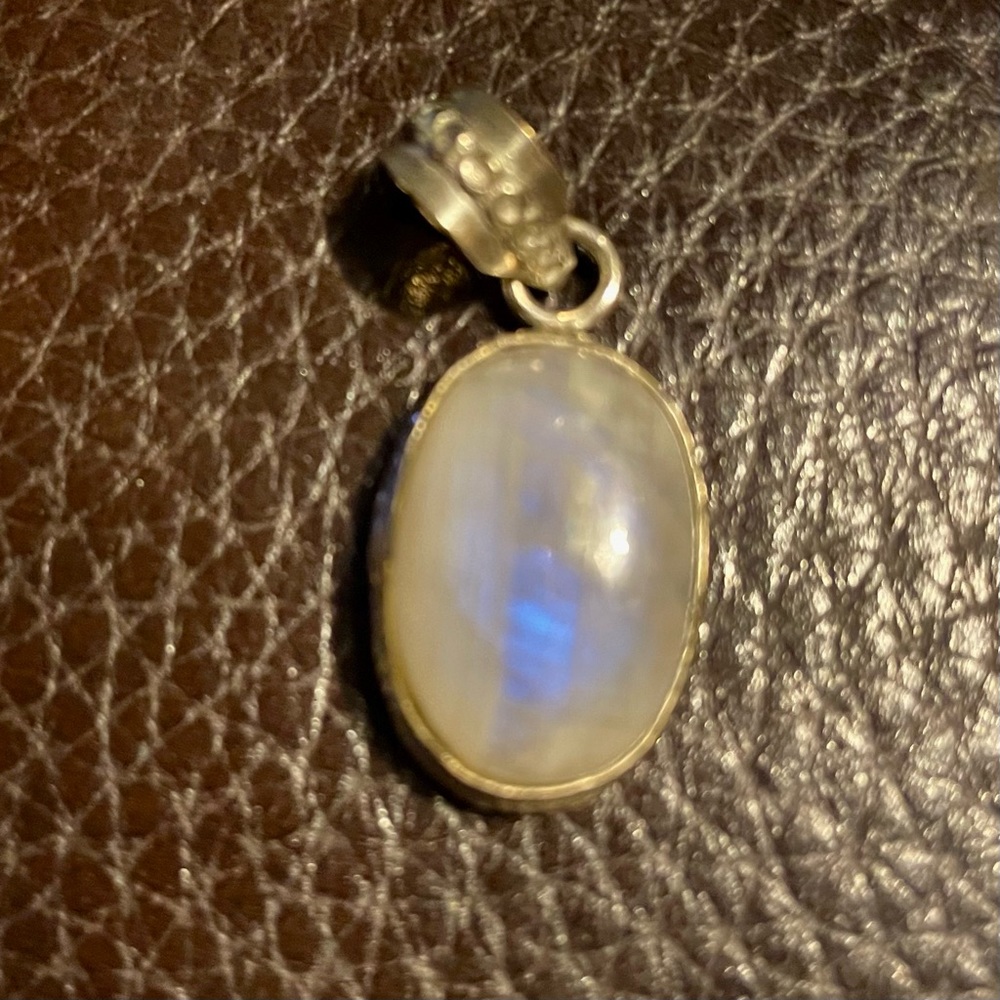 Rainbow Moonstone silver pendant